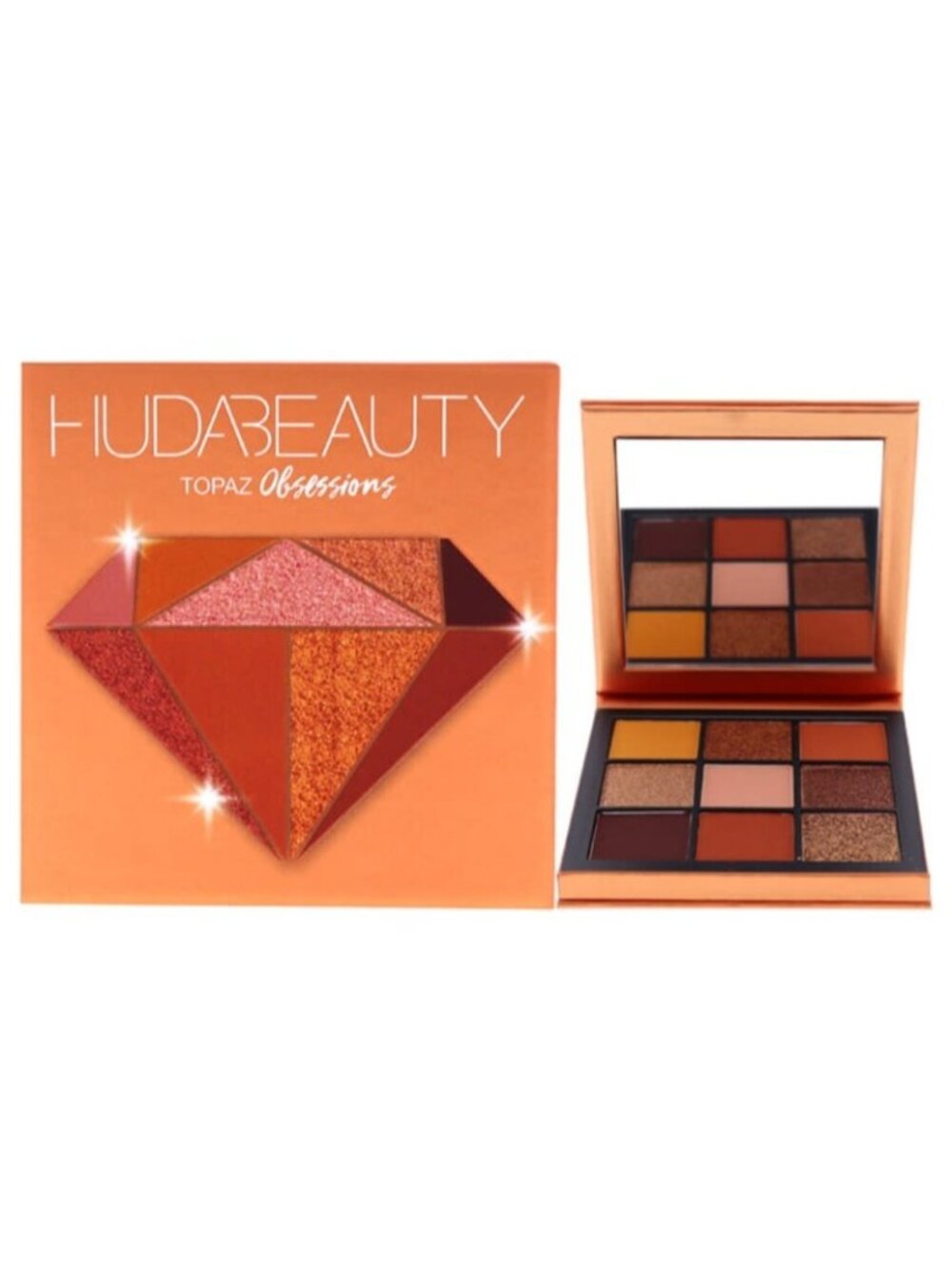 Huda Beauty Topaz Obsessions Eyeshadow Palette 9 Shades Warm Gold Bronze New